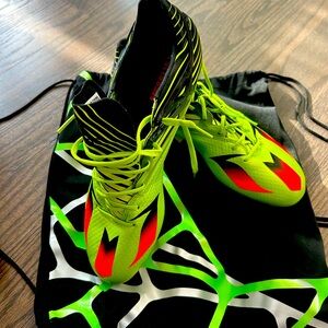 Adidas Green and Red Athletic Shoes Performance Mesh Design